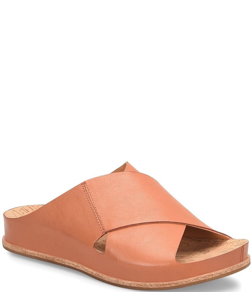 Kork-Ease Tutsi Cross Band Leather Slide Sandals