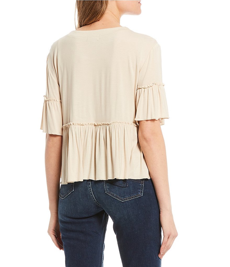 Originality Short Sleeve Boho Peplum Top