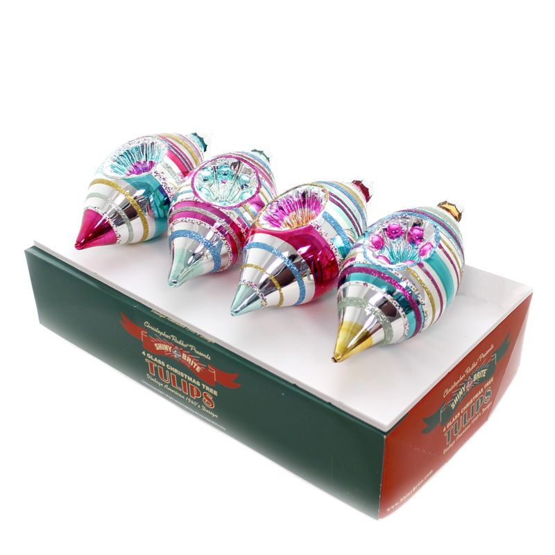 Shiny Brite 6.75" Vc Tulips With Reflectors Vintage Celebration  -  Ornament Sets