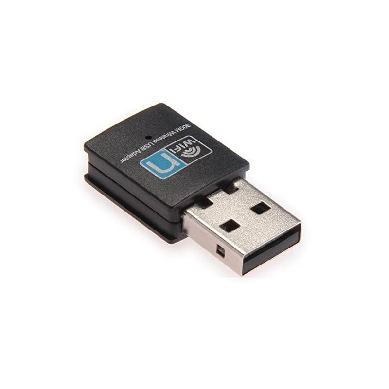 300Mbps USB WiFi Adapter,  Wireless LAN Network Card Adapter WiFi Dongle for Desktop Laptop PC Windows 10 8 7 XP MAC OS (Plug-and-Play for Windows10)
