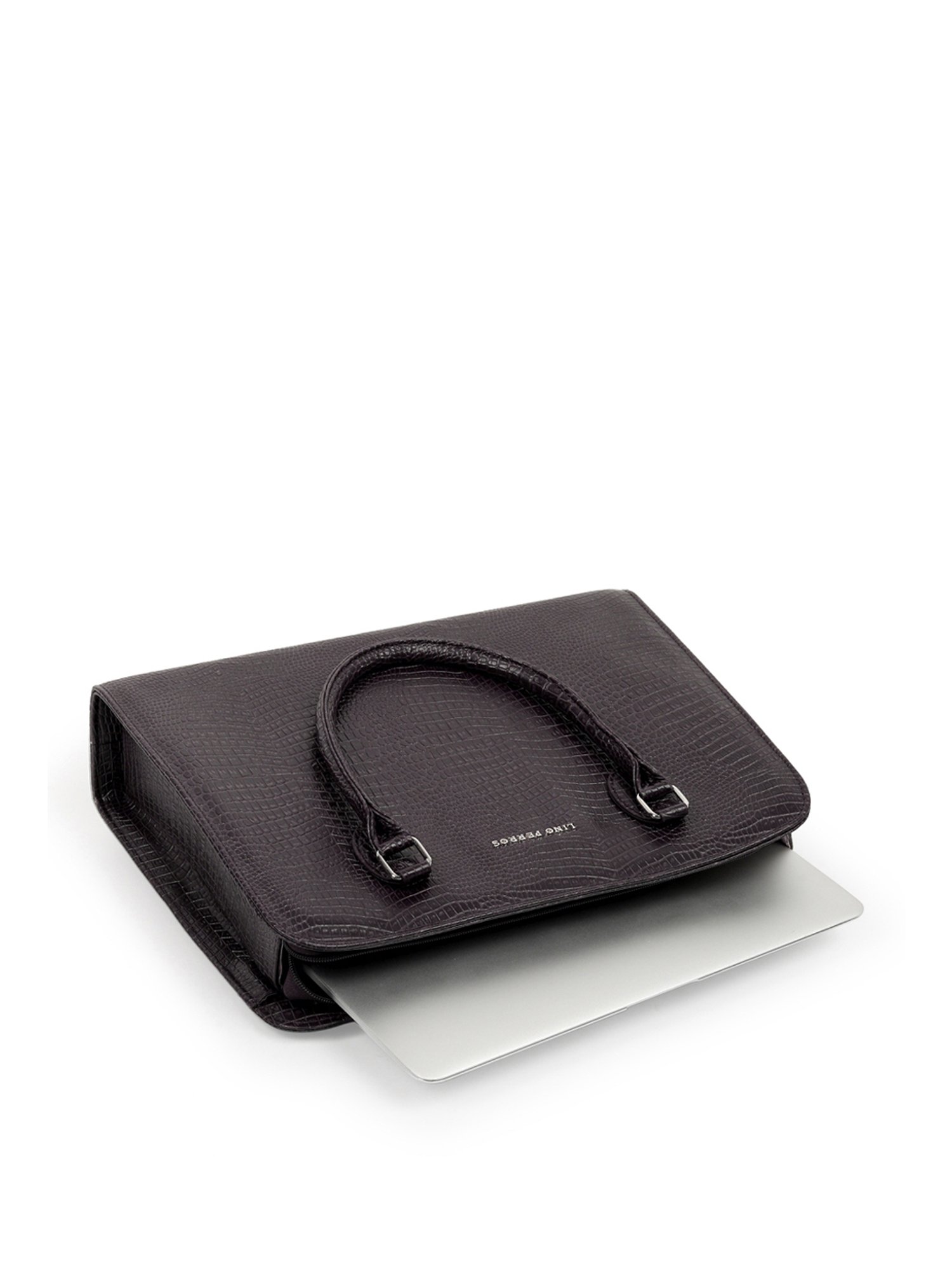 Lino Perros Brown Textured Large Shoulder Bag