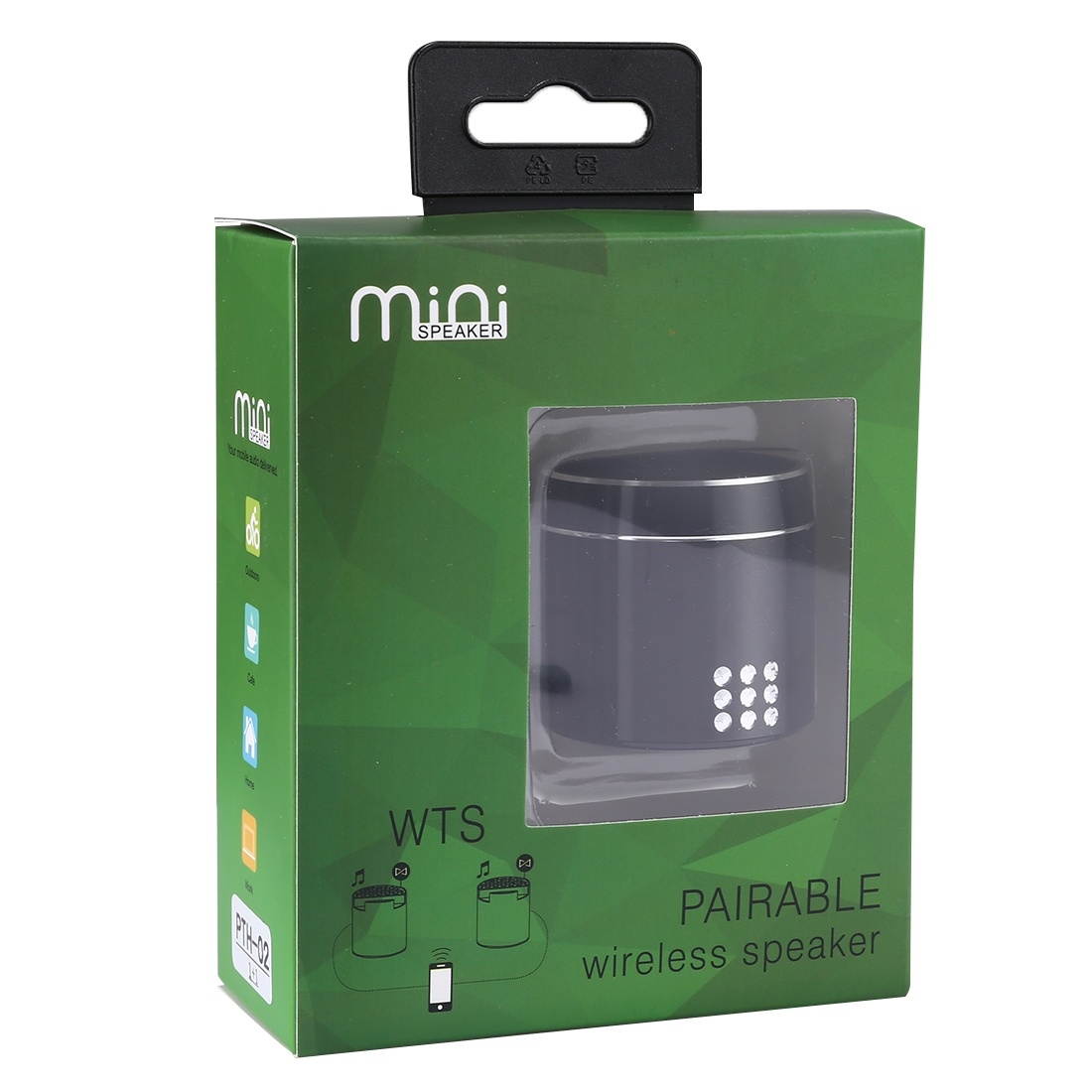 PTH-02 Portable True Wireless Stereo Mini Bluetooth Speaker with LED Indicator & Sling