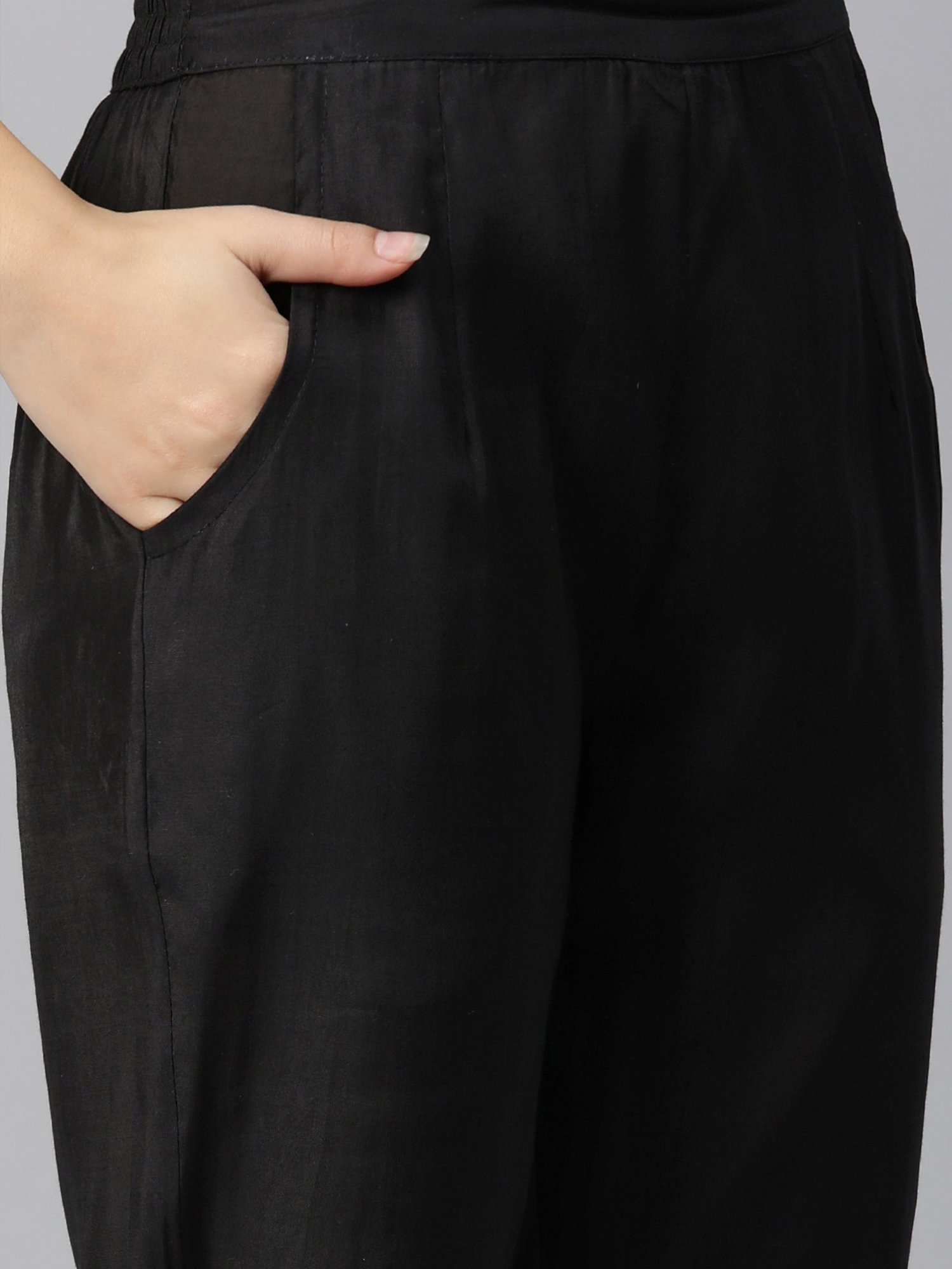 READIPRINT FASHIONS Black Embroidered Shirt Pant Set