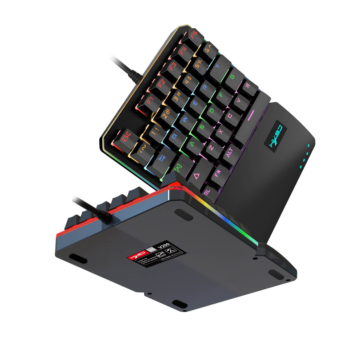 Mechanical Gaming Keyboard Wired with 87 Keys Anti-Ghosting Programmable RGB Rainbow Backlit for Laptop Games and Work (Blue Switch, Black)