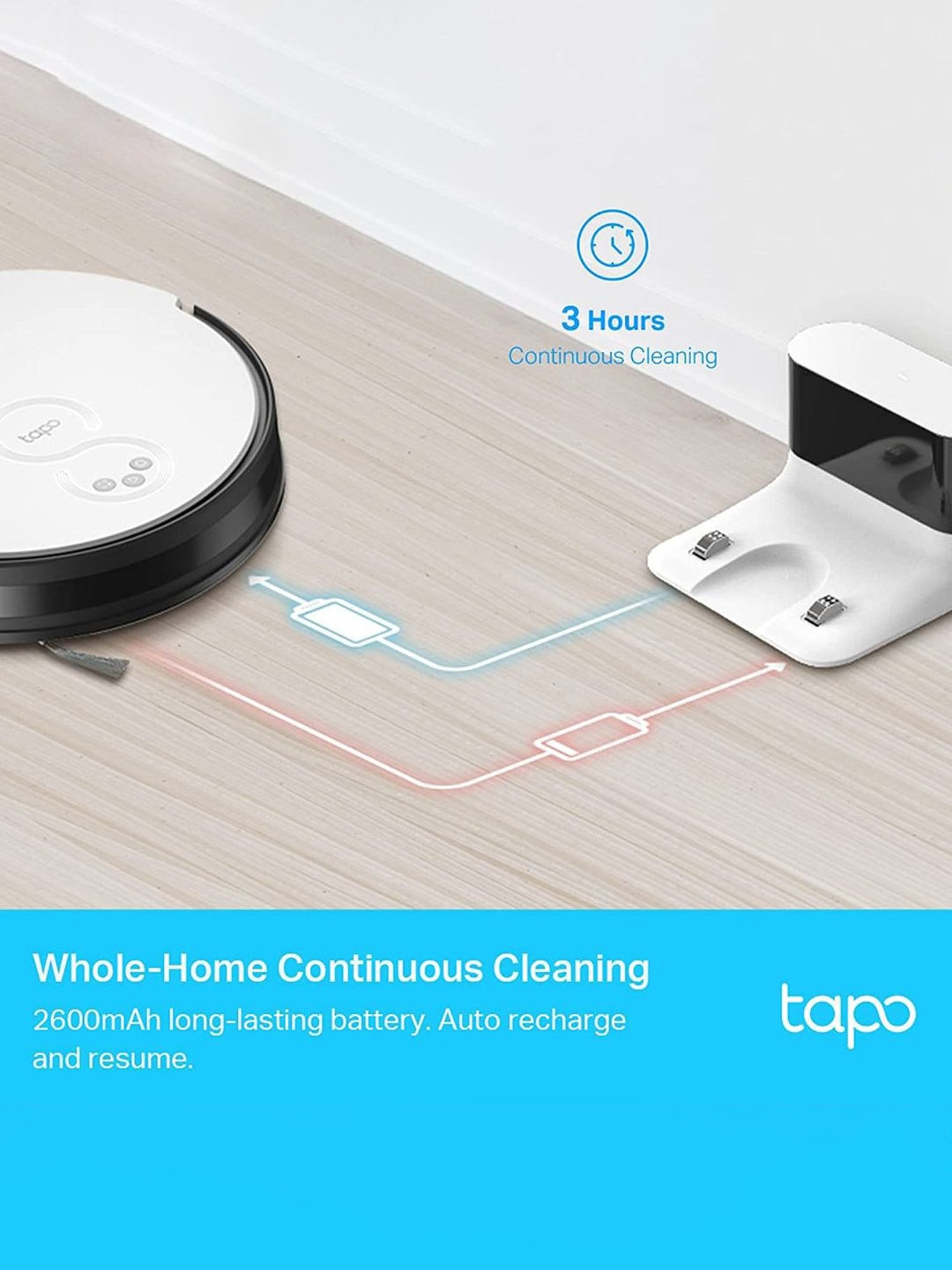 TP-Link Tapo RV10 2-in-1 Robotic Vacuum Cleaner & Mop (White)