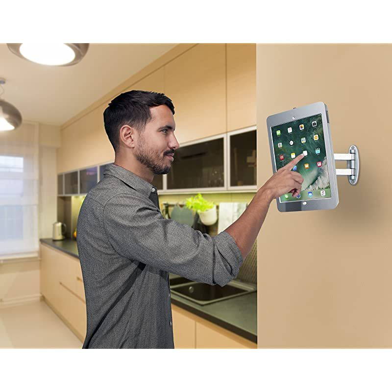 Articulating Wall Mounting Security Enclosure for iPad Pro 129 Silver