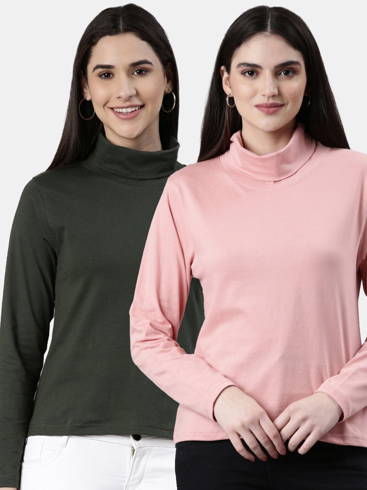 Kryptic Green & Pink Cotton Regular Fit T-Shirt (Pack Of 2)