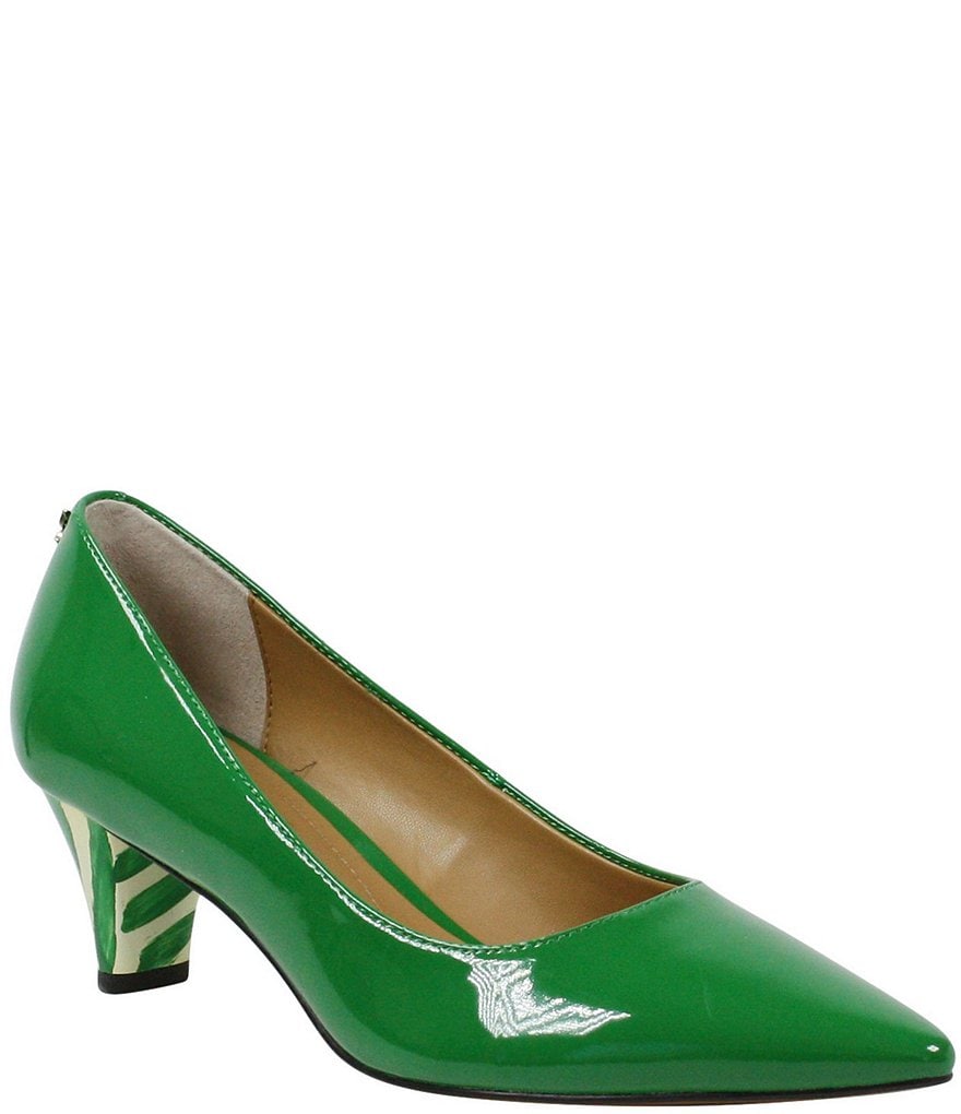 J. Renee Asilah Patent Kitten Heel Pumps