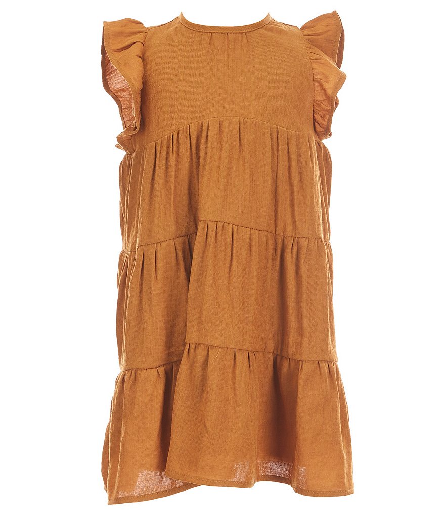 GB Girls Little Girls 2T-6X Ruffle Tier Solid Dress