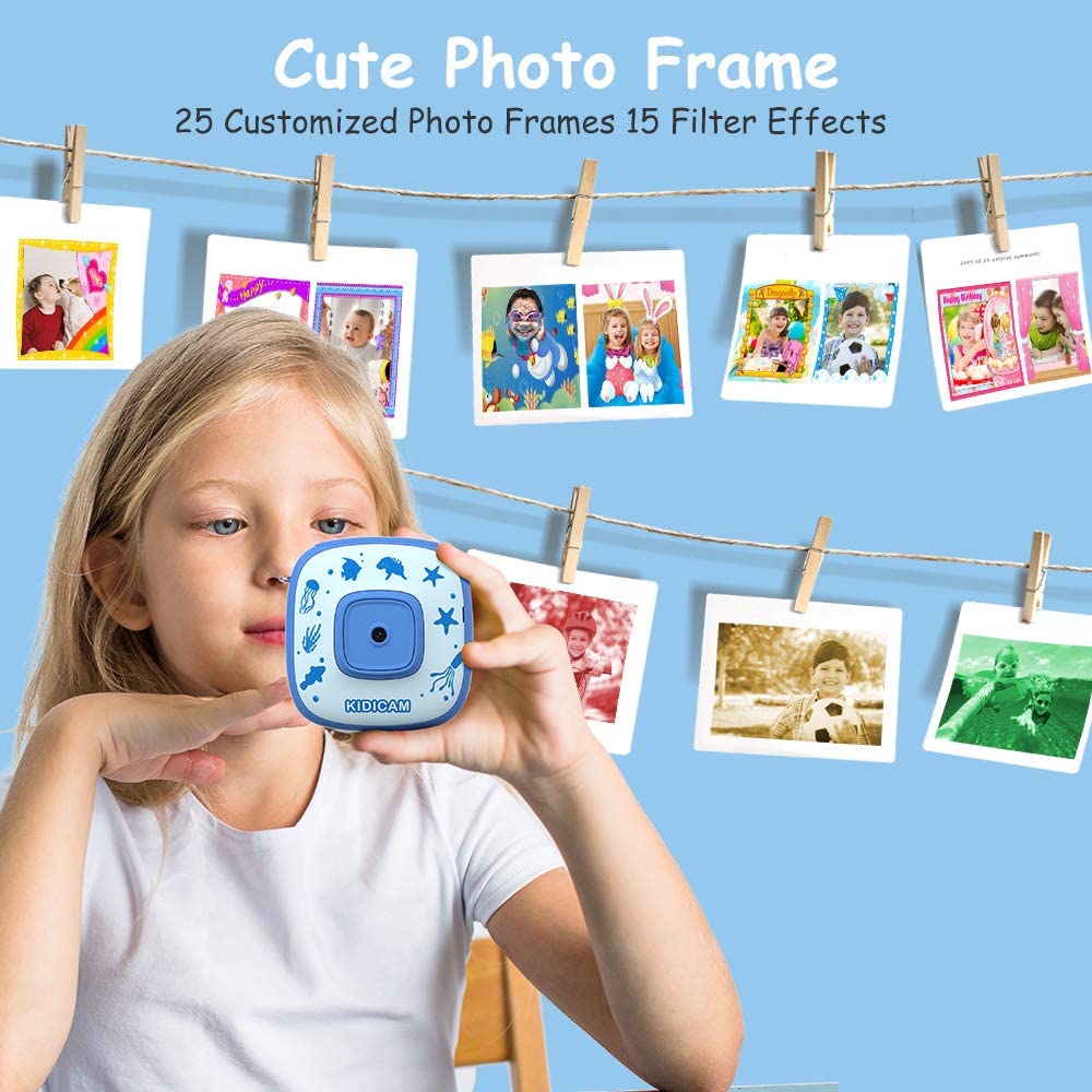 Dragon Touch Kidicam 2.0 Kids Action Camera, Waterproof Digital Camera for Boys Girls 1080P Sports Camera Camcorder with 16GB Memory Card (Blue)