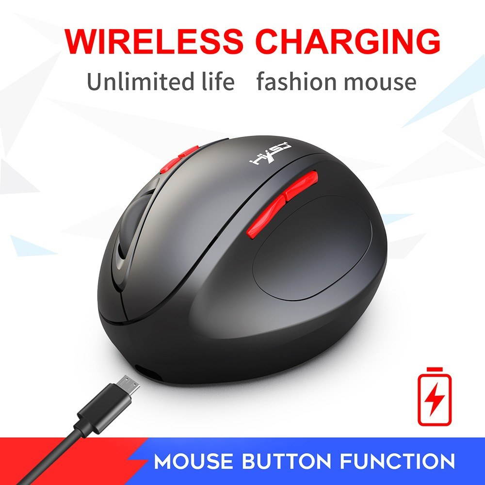 HXSJ 7D Wireless Mouse 2.4GHz Gaming Mouse Ergonomic Design Vertical Mouse 2400DPI USB Mice For Laptop PC