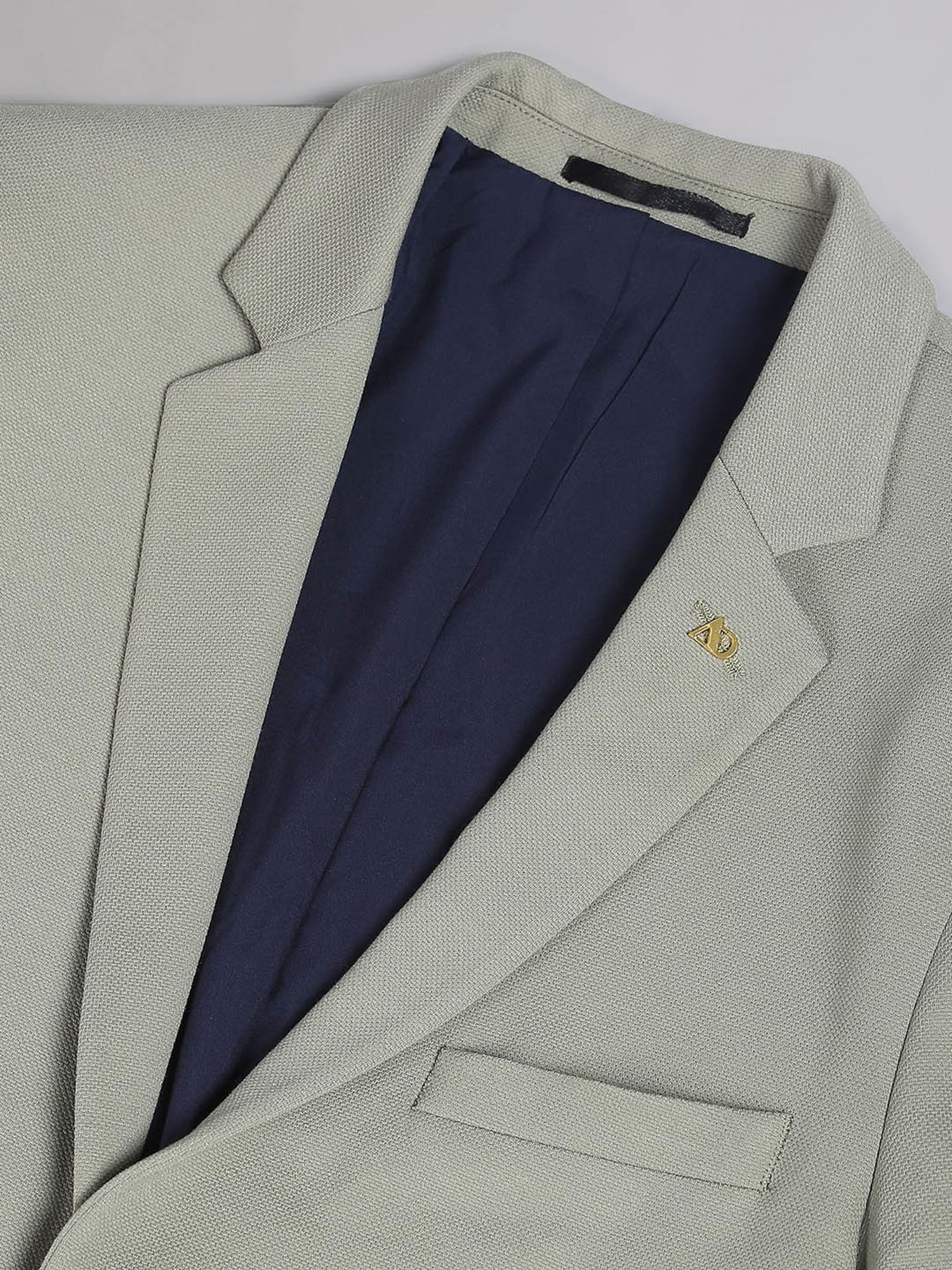 AD by Arvind Sage Green Slim Fit Notch Lapel Blazer