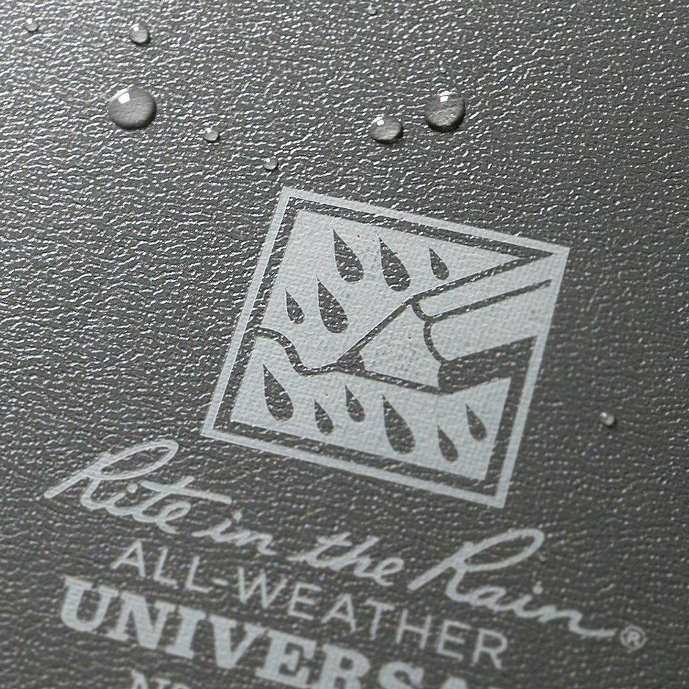 Rite in the Rain Weatherproof Hard Cover Notebook, 6 3/4" x 8 3/4", Gray Cover, Universal Pattern (No. 870F-LG)