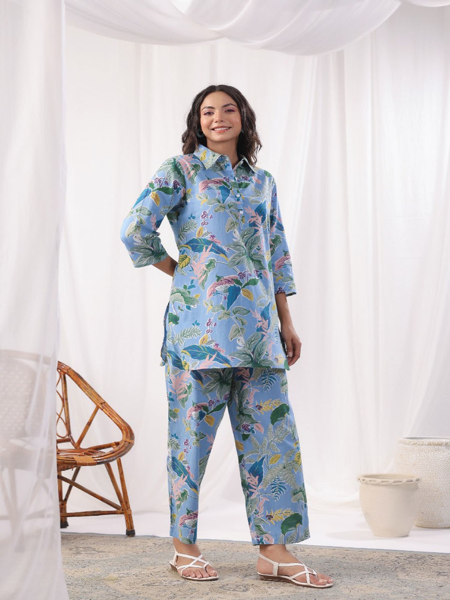 Autumnlane Freya Softblue Cotton Co-Ord Set