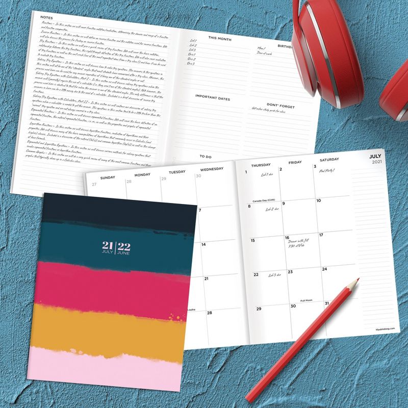 2021-22 Academic Planner 6.5" x 8" Bold Stripes Monthly - The Time Factory