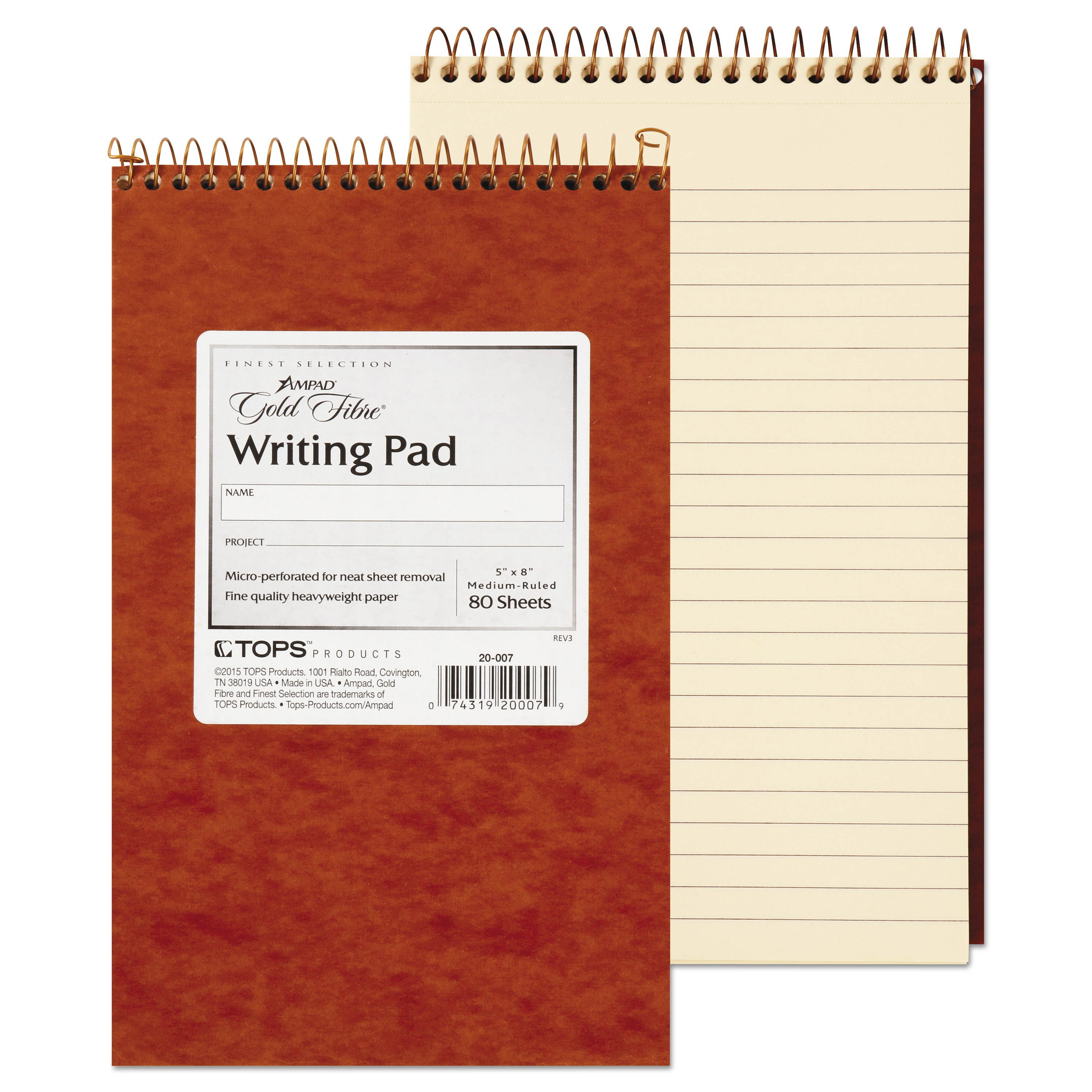 Gold Fibre Retro Wirebound Writing Pad College/Medium 5 x 8 Ivory 80 Sheets