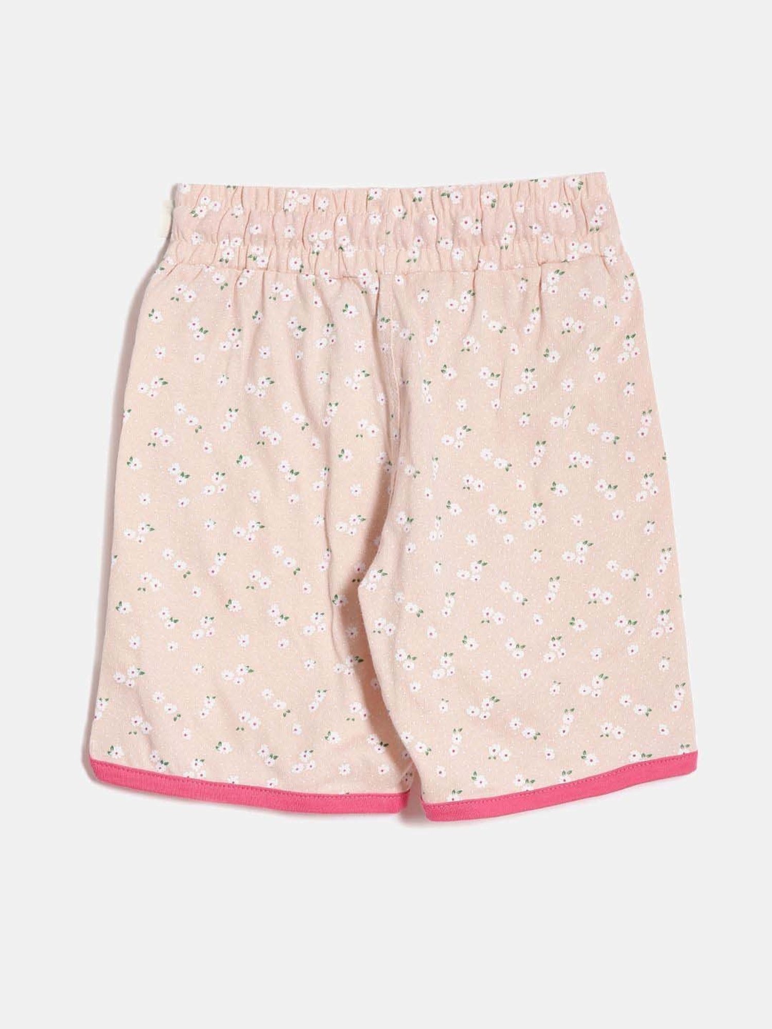 Kiddopanti Kids Coral & Neon Green Logo Cycling Shorts (Pack of 2)