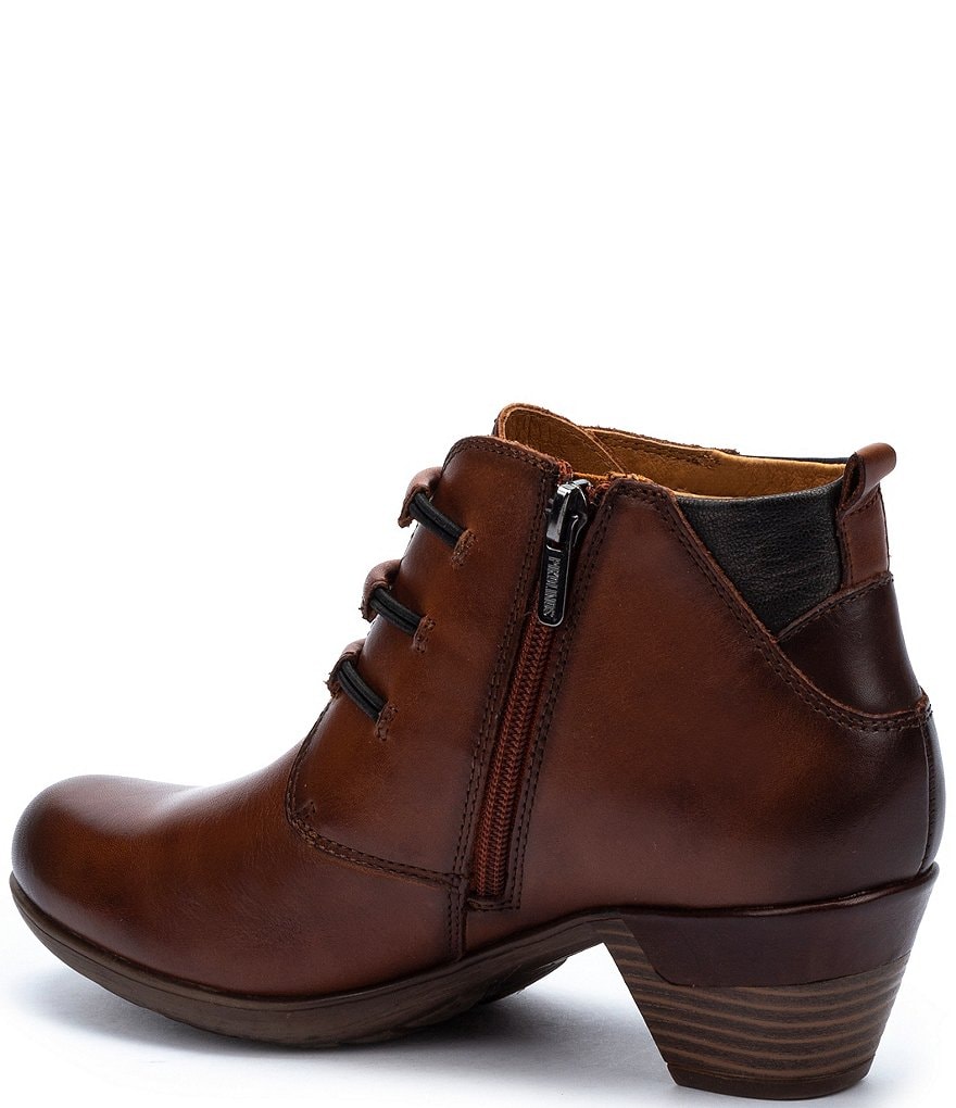 Pikolinos Rotterdam 902 Leather Side Zip Block Heel Booties