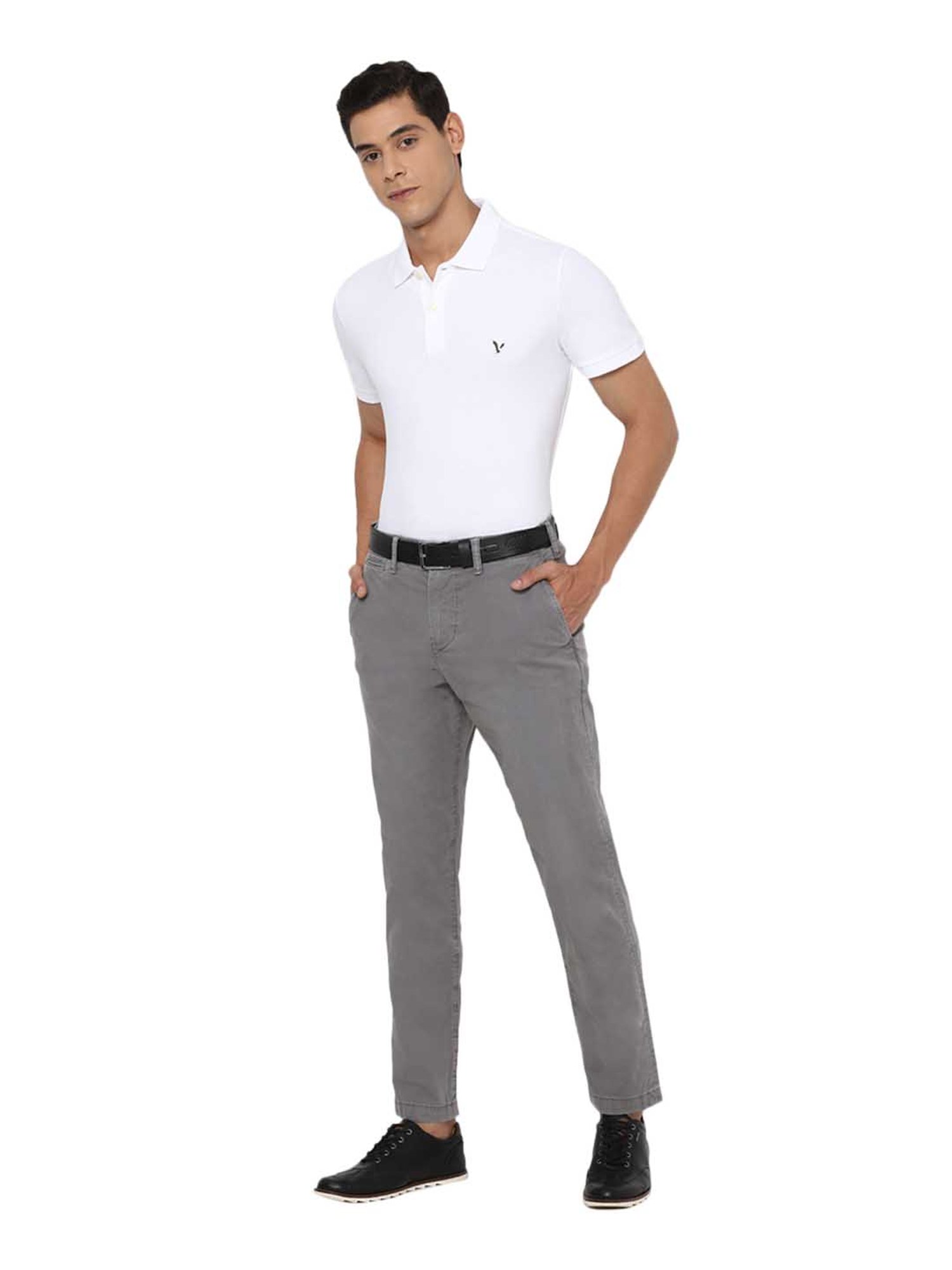 American Eagle White Solid Polo T-Shirt