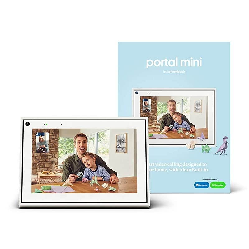 Portal Mini - Smart Video Calling 8&rdquo; Touch Screen Display with Alexa - White