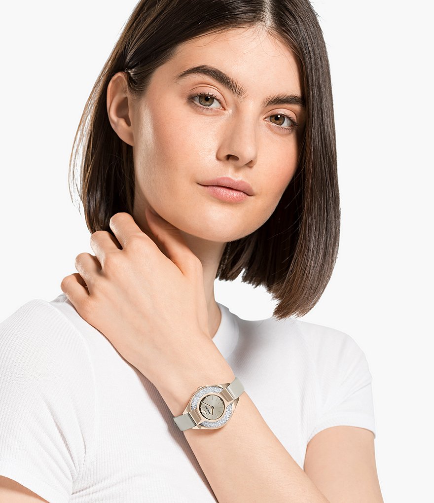 Swarovski Crystalline Sporty Leather Watch