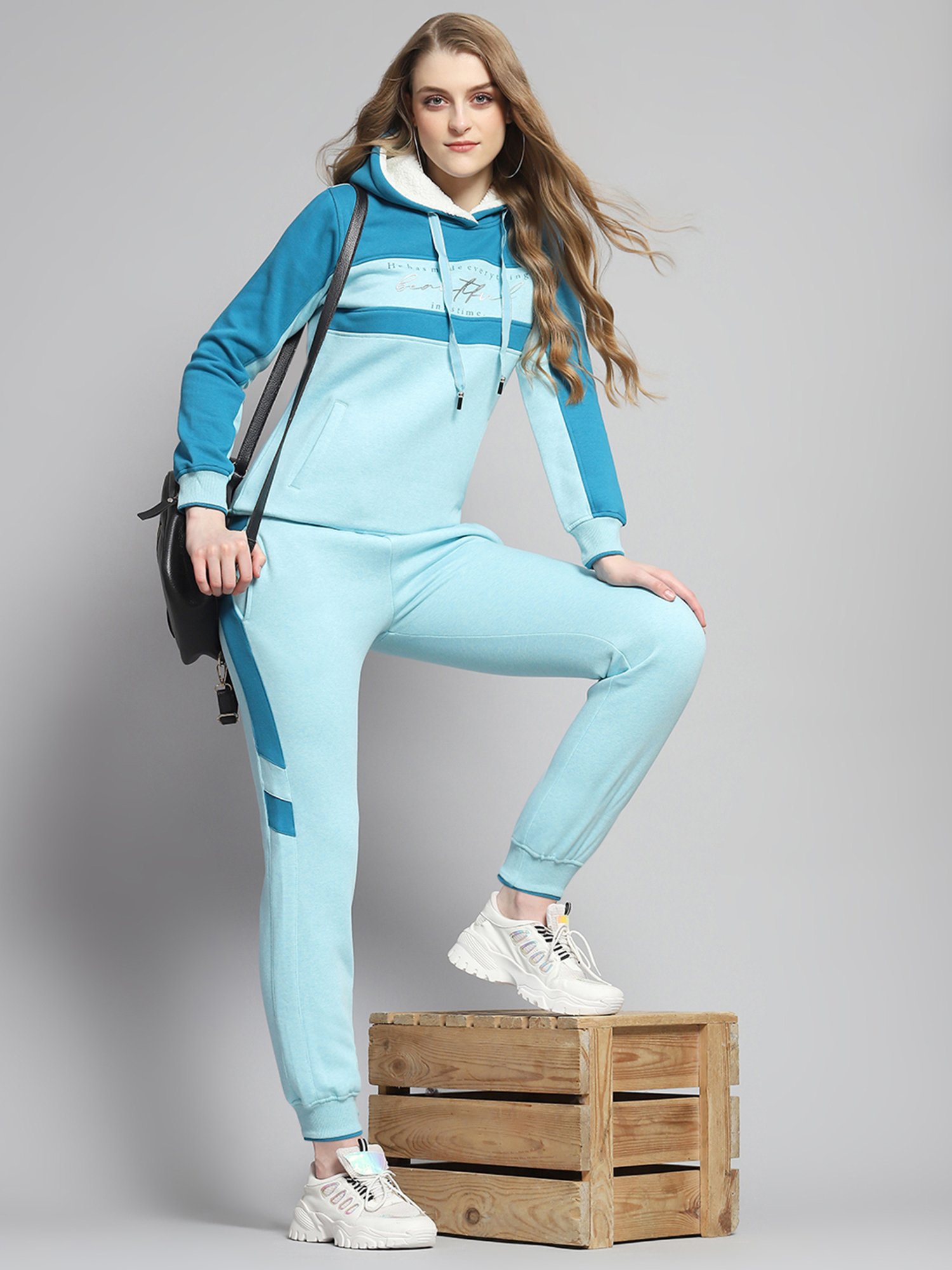 Monte Carlo Aqua Cotton Graphic Print Tracksuit