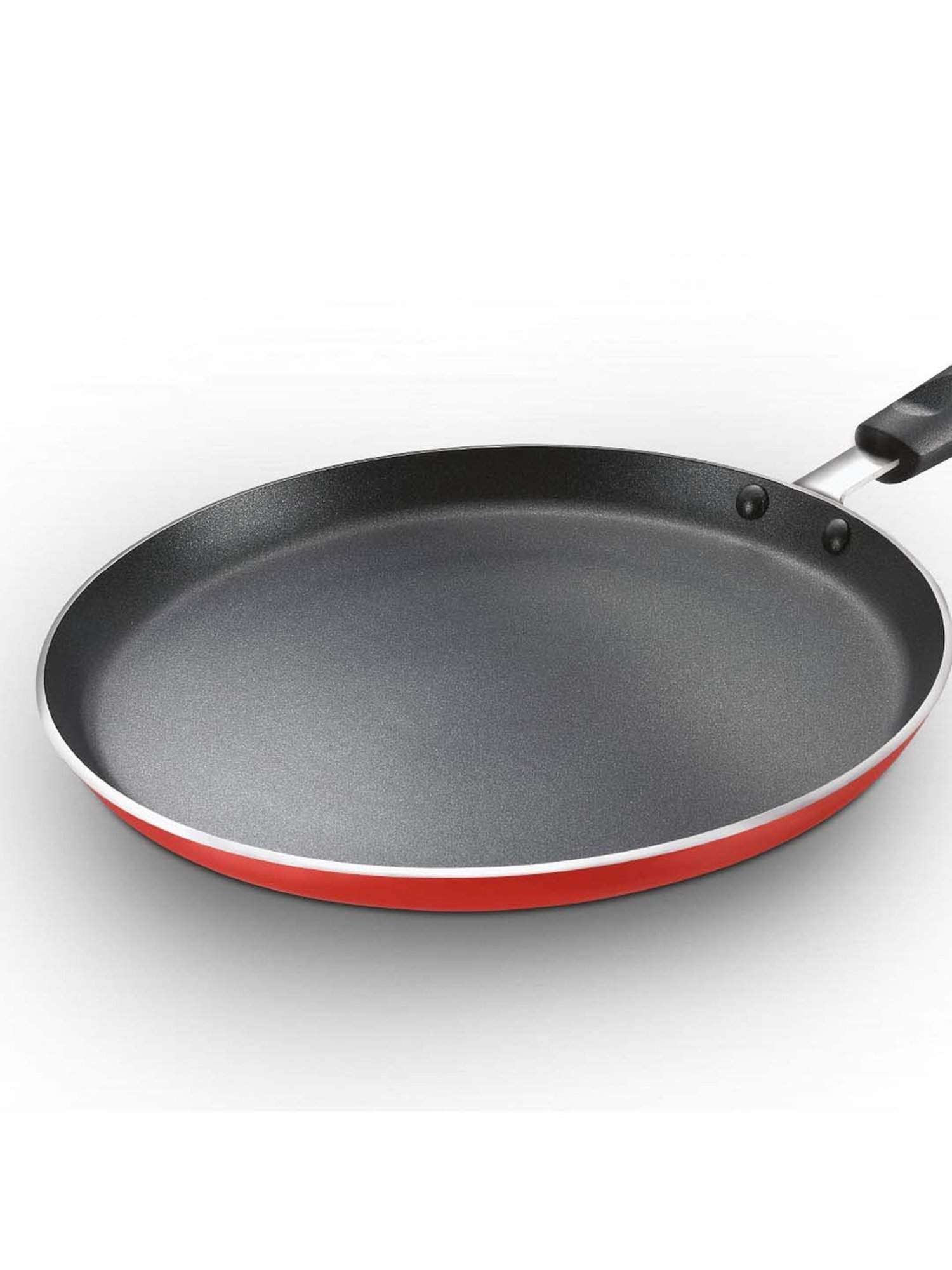JUDGE Black & Red Aluminium 25 cm Non-Stick Tawa - Set of 1