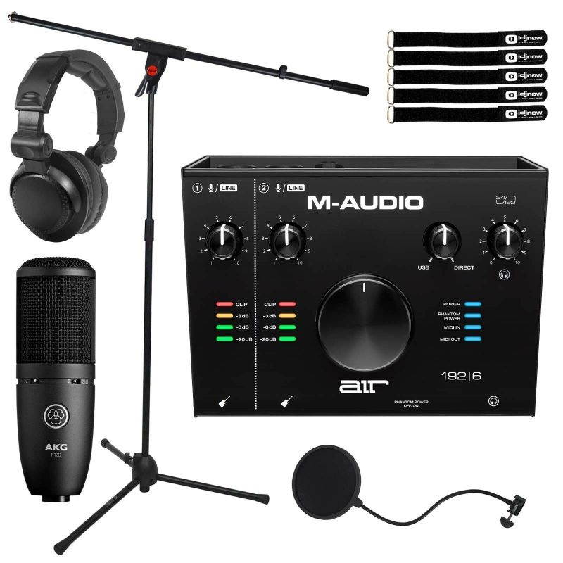 M-Audio AIR 192 | 6 2x2 USB Audio MIDI Recording Interface w Mic & Headphones