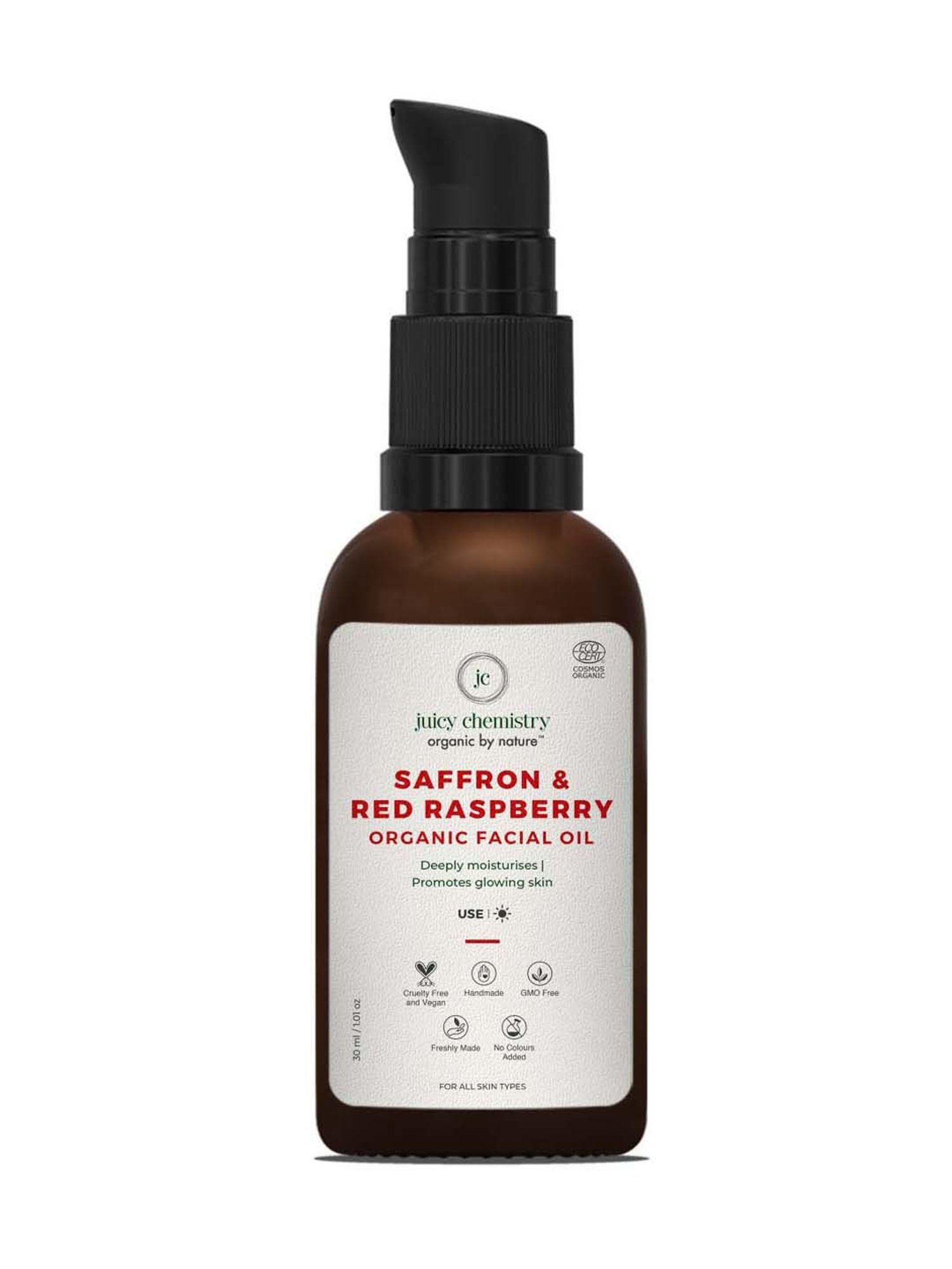 Juicy Chemistry Organic Saffron & Red Raspberry Day Facial Oil - 30 ml