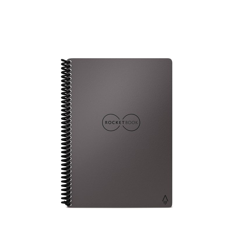 Core Smart Spiral Reusable Notebook Lined 36 Pages 6" x 8.8" Gray - Rocketbook