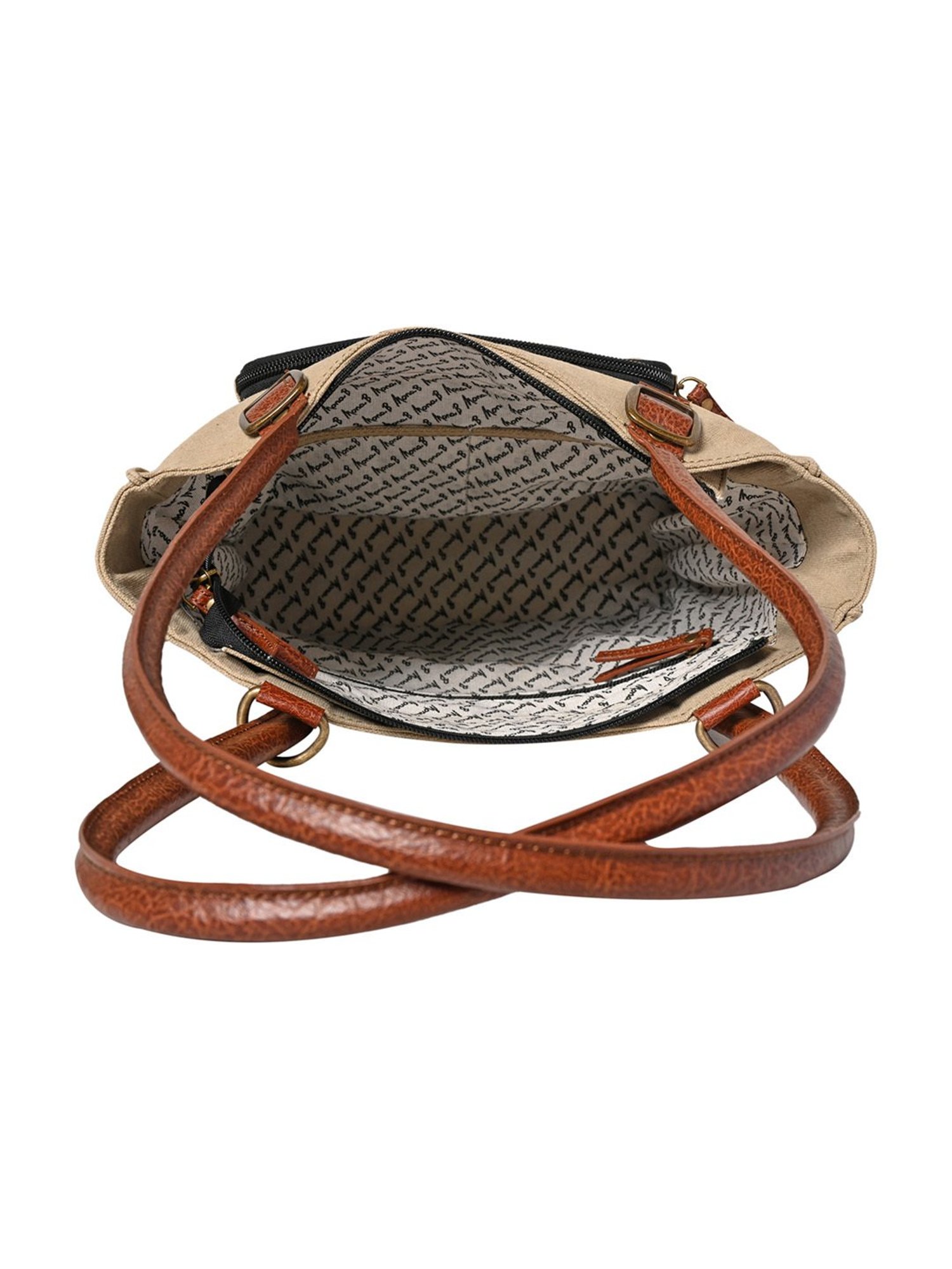 Mona B Beige Convertible Large Tote