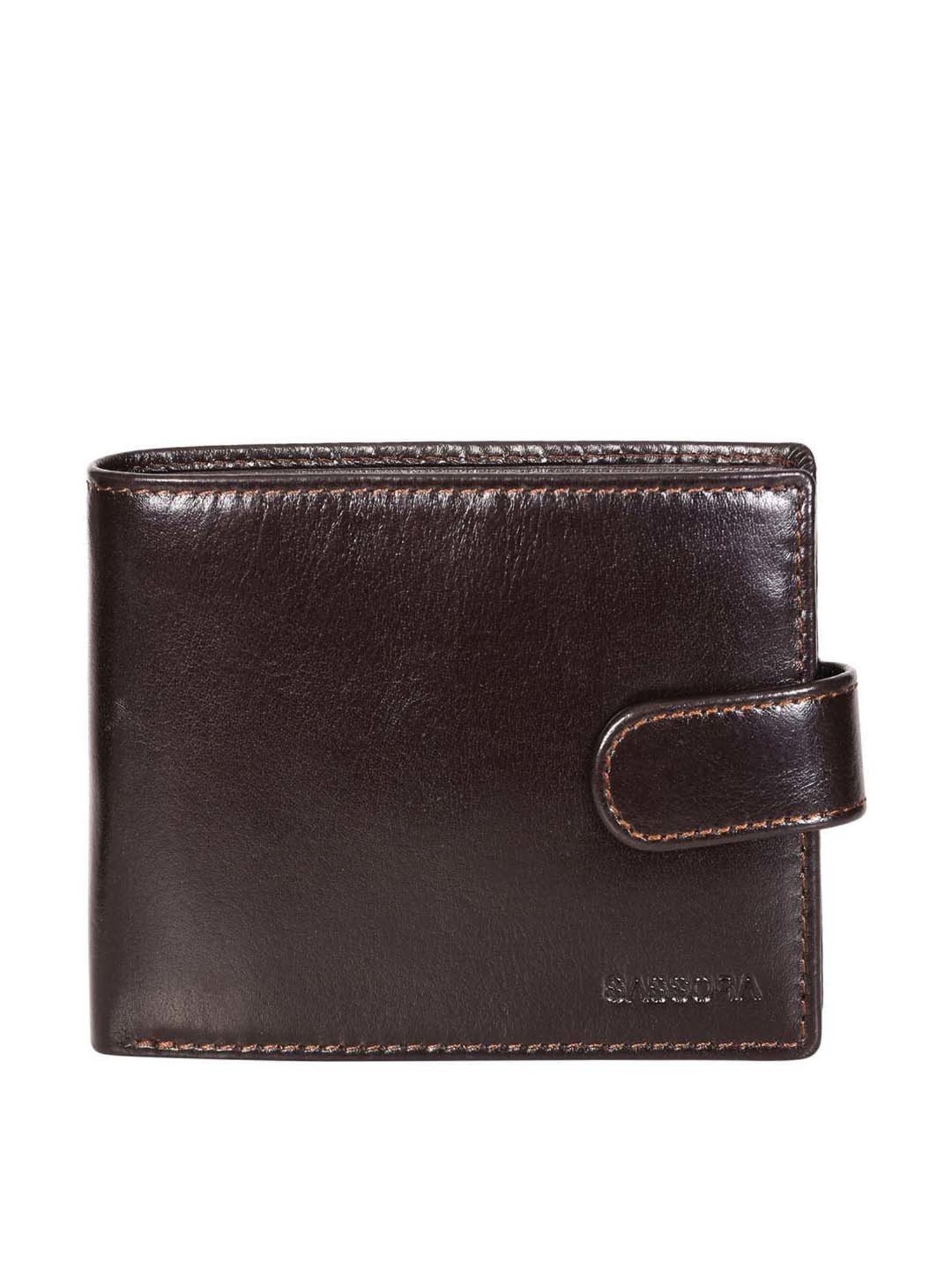 SASSORA Brown Casual Leather Rfid Bi-Fold Wallet for Men