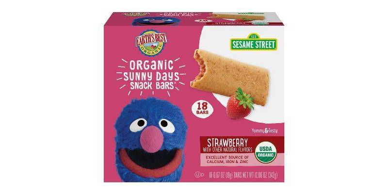 Earth's Best Sesame Street Organic Sunny Days Strawberry Snack Bars - 18ct
