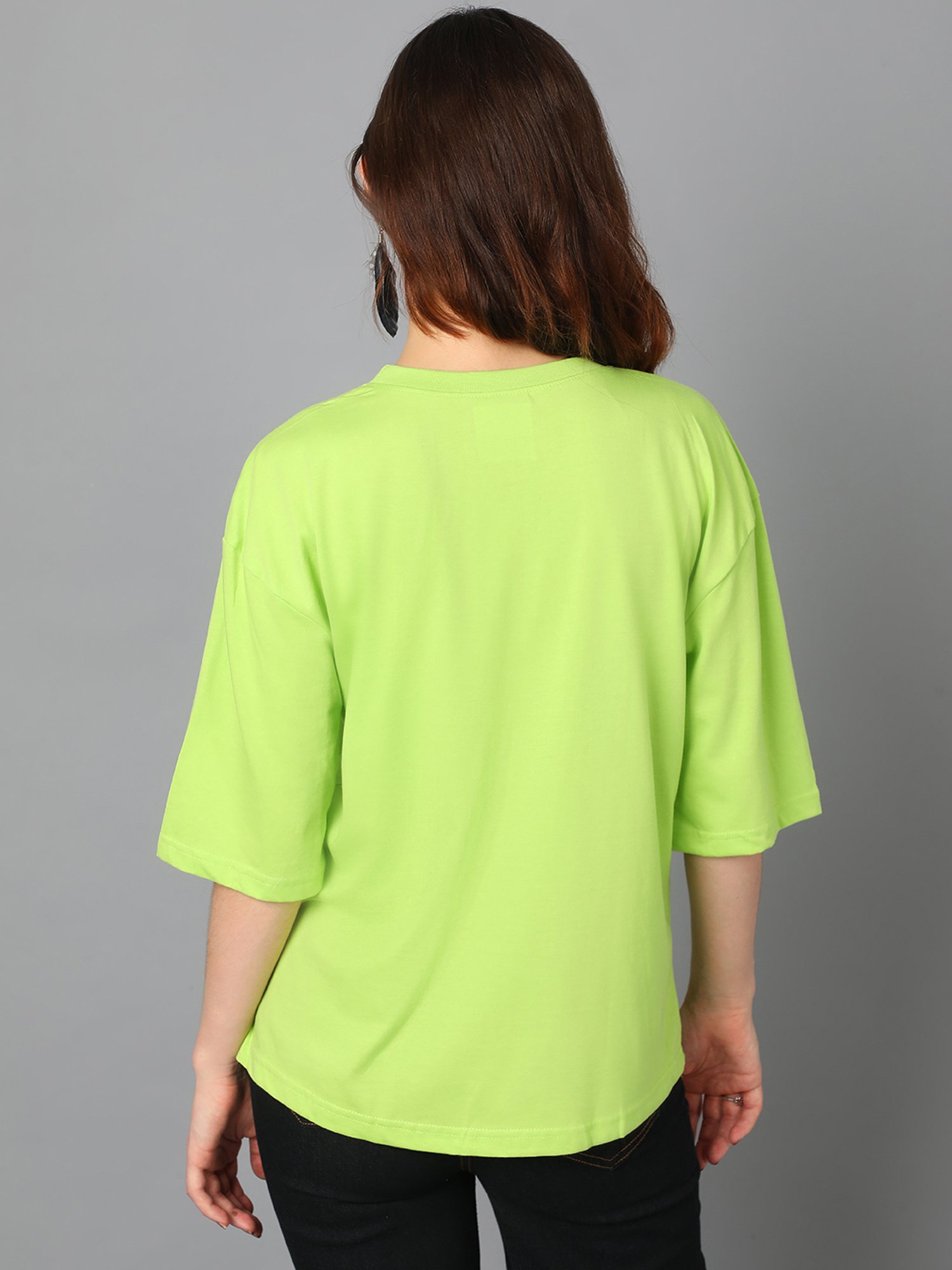 Kotty Light Green Relaxed Fit Oversized T-Shirt