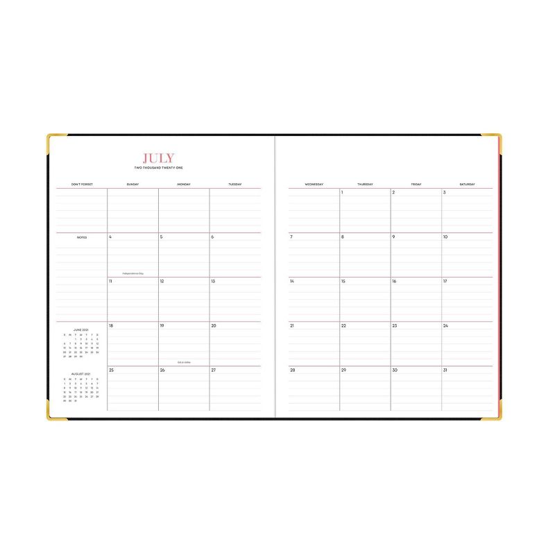 2021-22 Academic Planner 8" x 10" Hard Cover Weekly/Monthly Bookbound Black Bookcloth - The Home Edit
