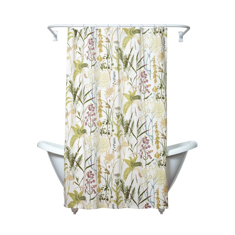 Huntington Botanical Shower Curtain Green/Yellow - India Ink