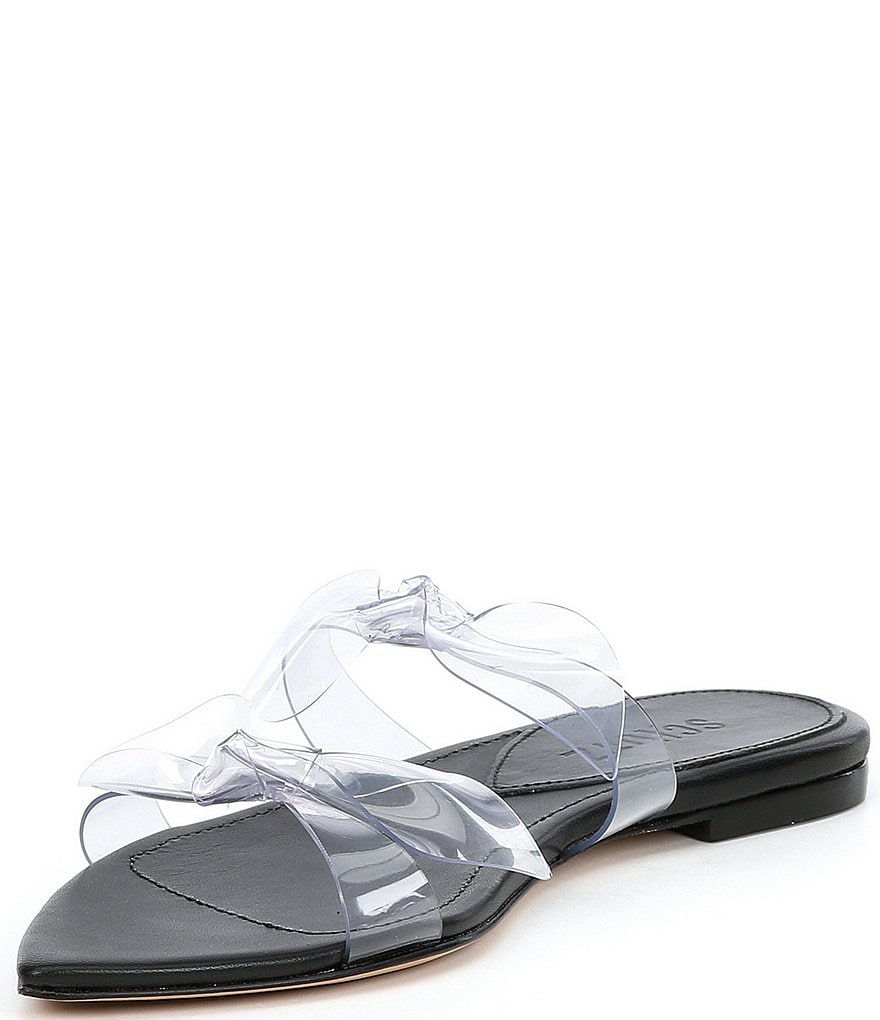 Schutz Jollie Clear Bow Knot Slides