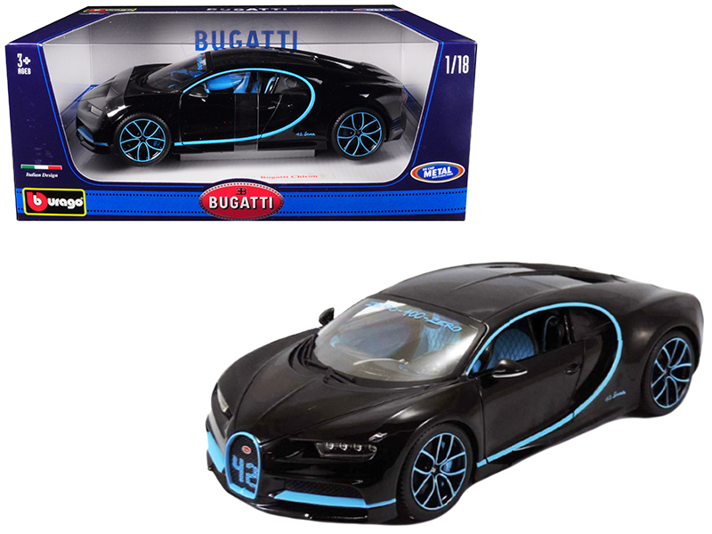 Bugatti Chiron Yellow and Black 1/24 Diecast Model Car by Maisto