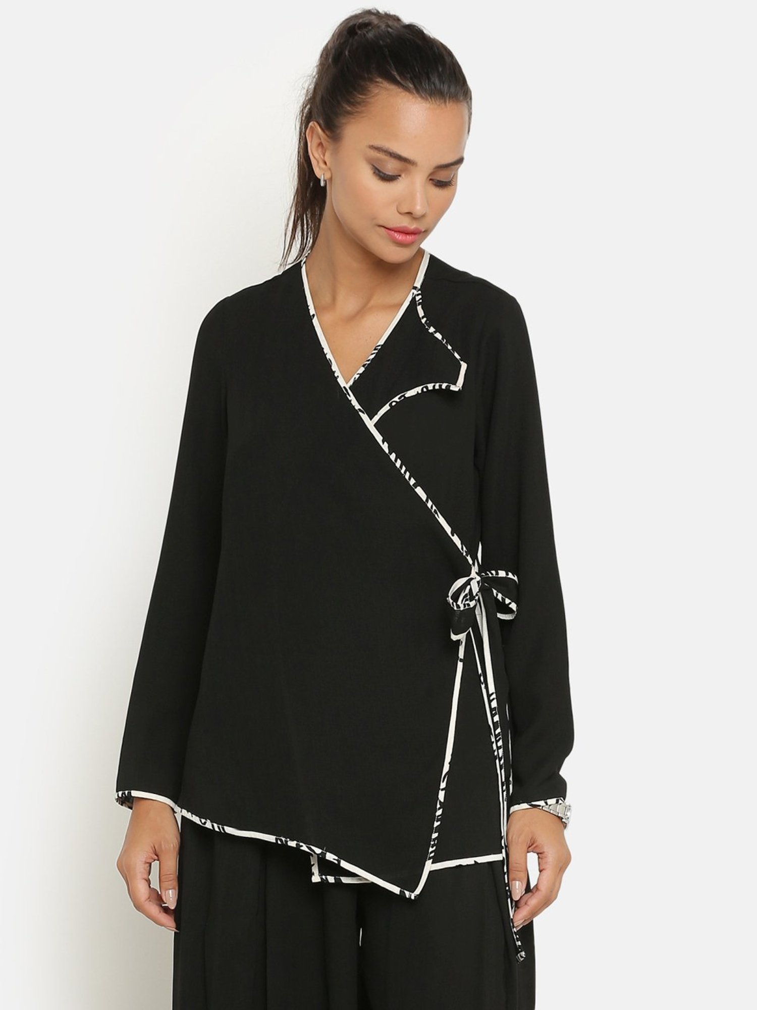 Office & You Black Overlap Jacket