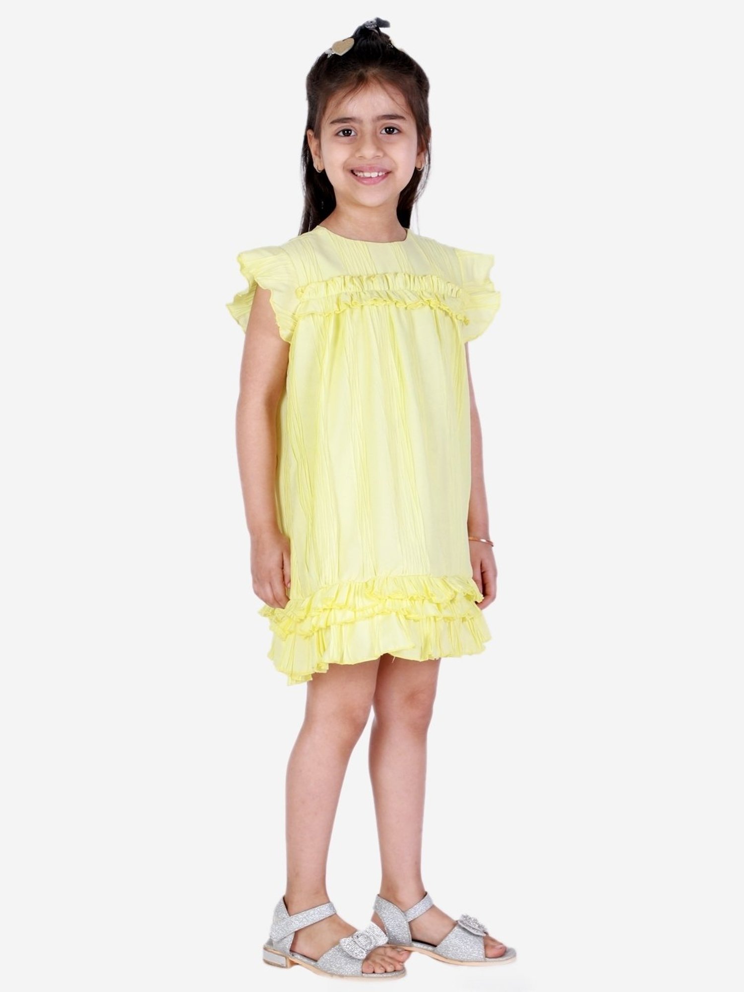 KidsDew Yellow Textured Pattern Casual Dress