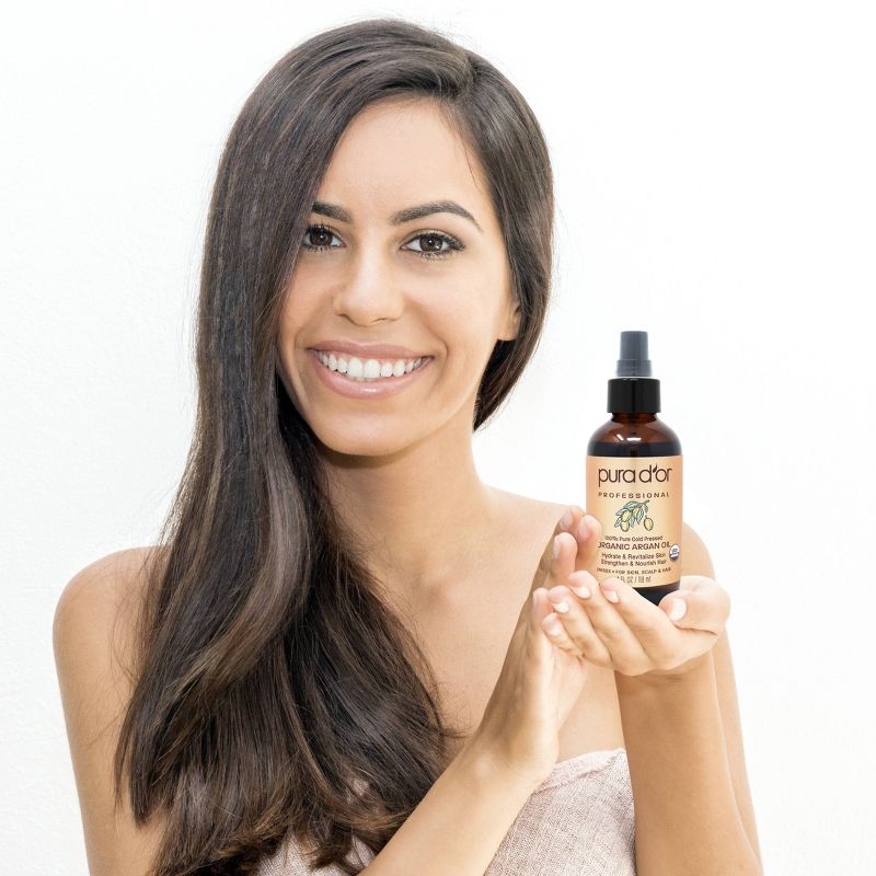 Pura d'or 100% Pure Organic Argan Oil - 4 fl oz