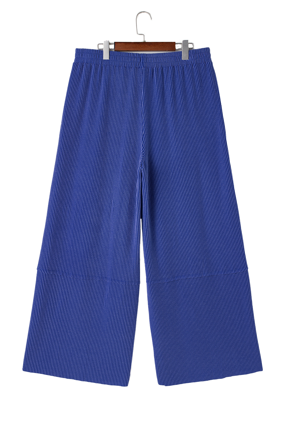 Dark Blue Plus Size Stitching Washed Flare Jeans