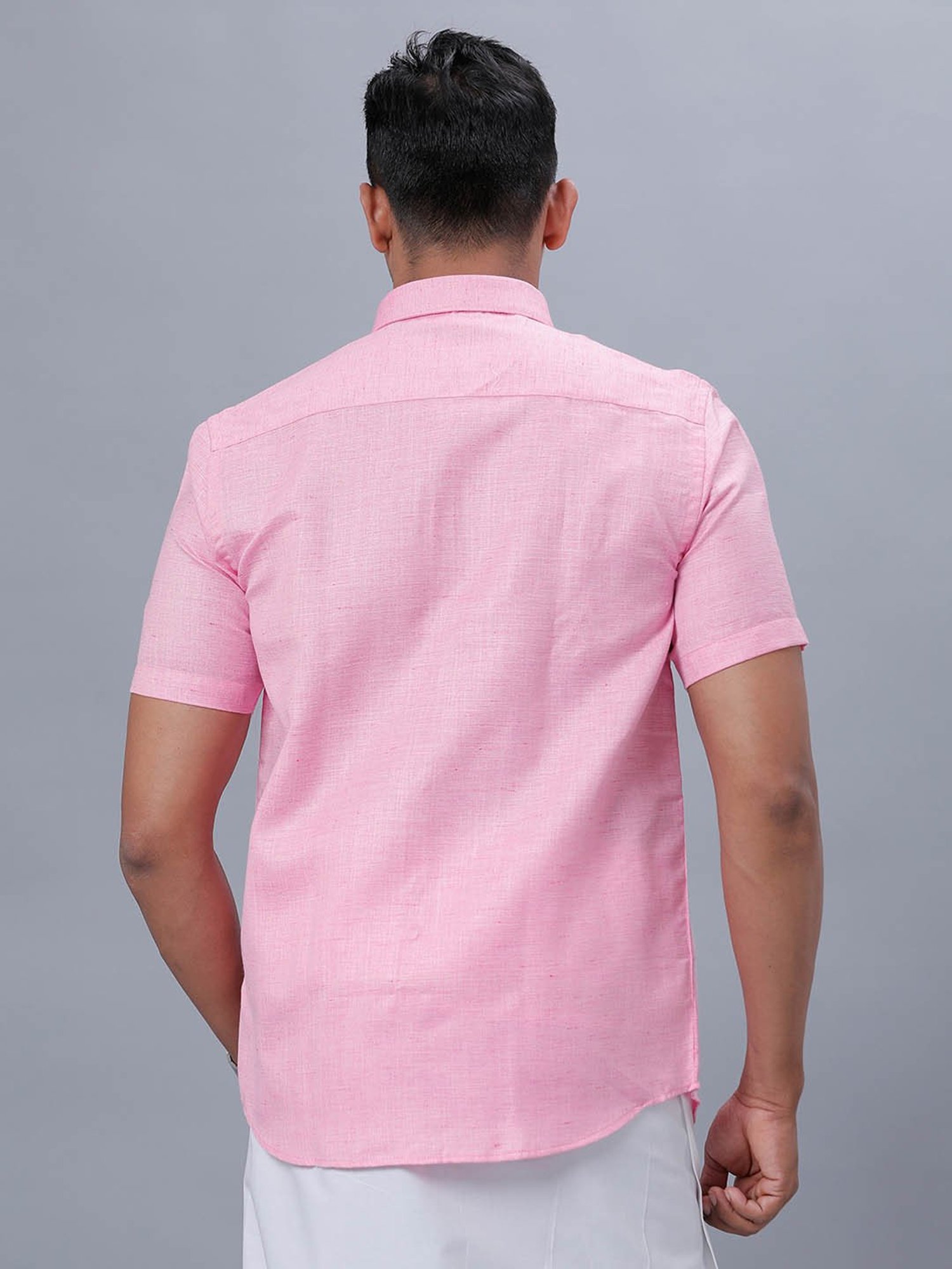 Ramraj Pink Cotton Regular Fit Shirt