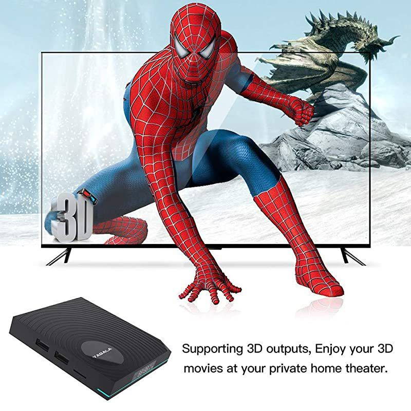 Android 9.0 TV Box 4GB RAM 64GB ROM,  Y1 Smart Android Box RK3318 Quad Core 64bit Dual WiFi 2.4GHz/5.0GHz HDMI 4K 60fps H.265