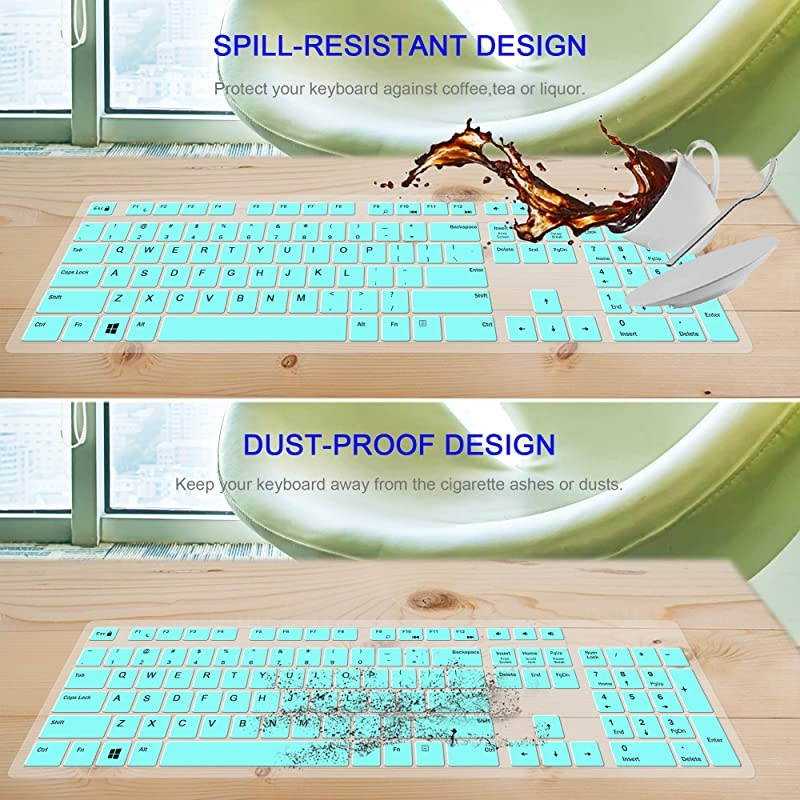 Pcs Keyboard Cover Skin for Dell KM636 Wireless Keyboard Dell KB16 Wired KeyboardDell Optiplex 5503050340546074507050Dell Inspiron AIO 347536703477allin one DesktopMint+Clear