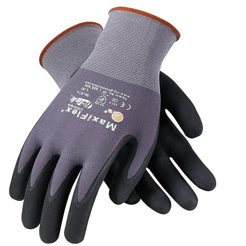 G-Tek MaxiFlex Ultimate Nitrile Coated Gloves, Gray 34-874/XL