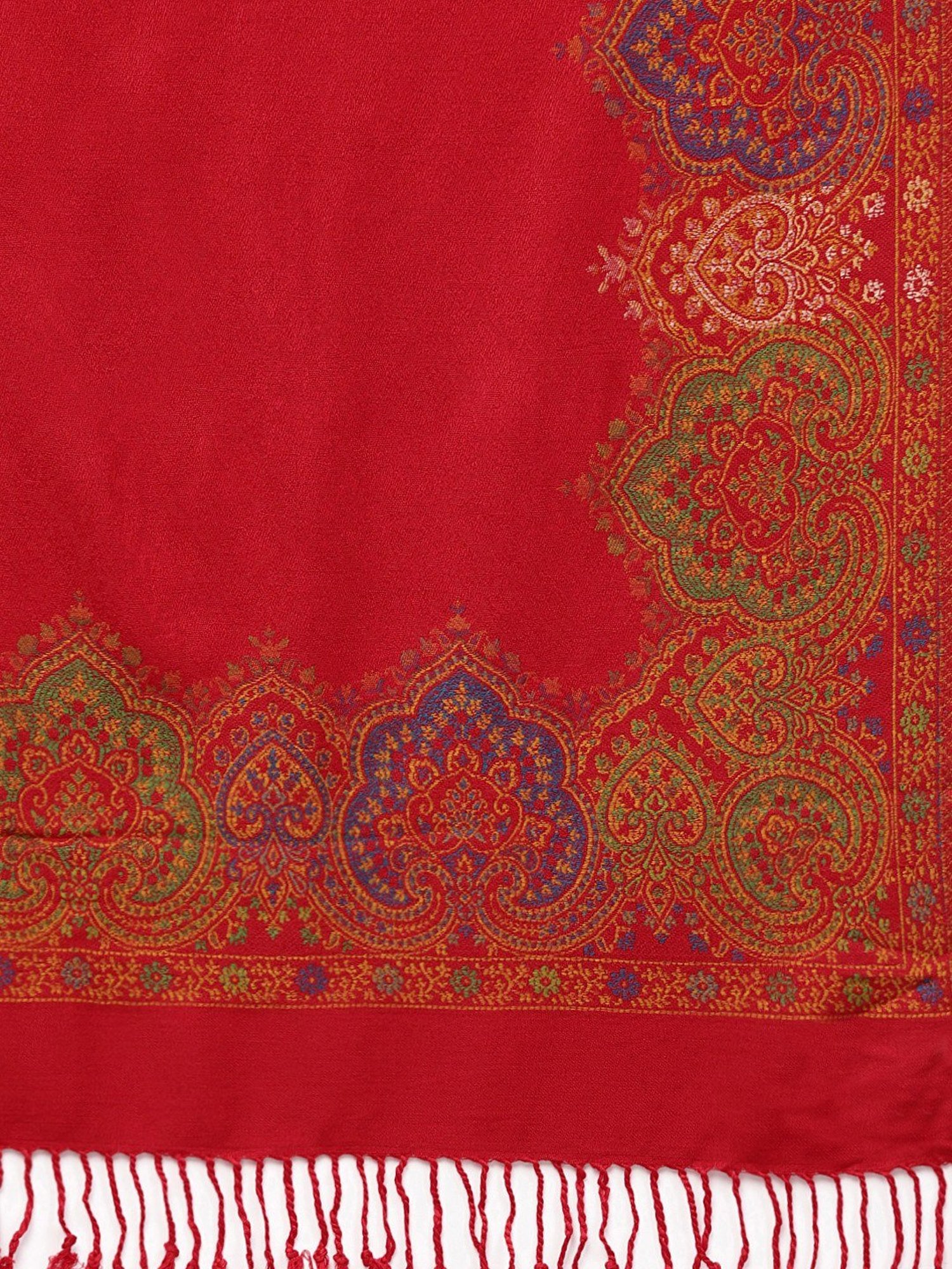 Indo Era Red Woven Pattern Stole