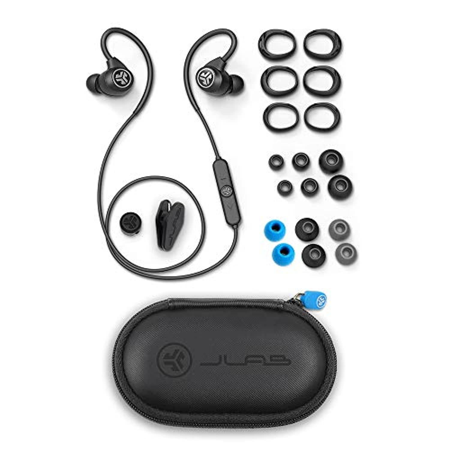 JLab Audio Epic Sport2 Wireless Earbuds | Black | Active Lifestyle 20+ Hour Battery Life | Bluetooth 5 | IP66 Sweatproof | Built in Microphones | Noise Isolation | Extra Gel Tips  (EBEPICSPORT2RBLK42)
