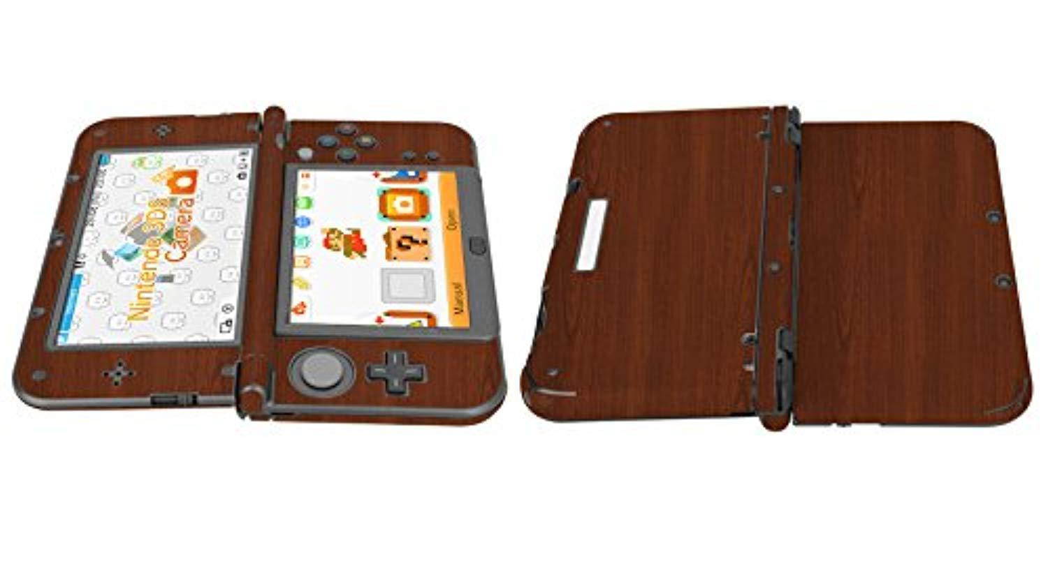 Skinomi&reg; TechSkin - New Nintendo 3DS XL Screen Protector (2015) + Dark Wood Full Body Skin / / Front & Back Wrap Clear Film / Ultra HD & Anti-Bubble Shield (Nintendo 3DS LL Version)