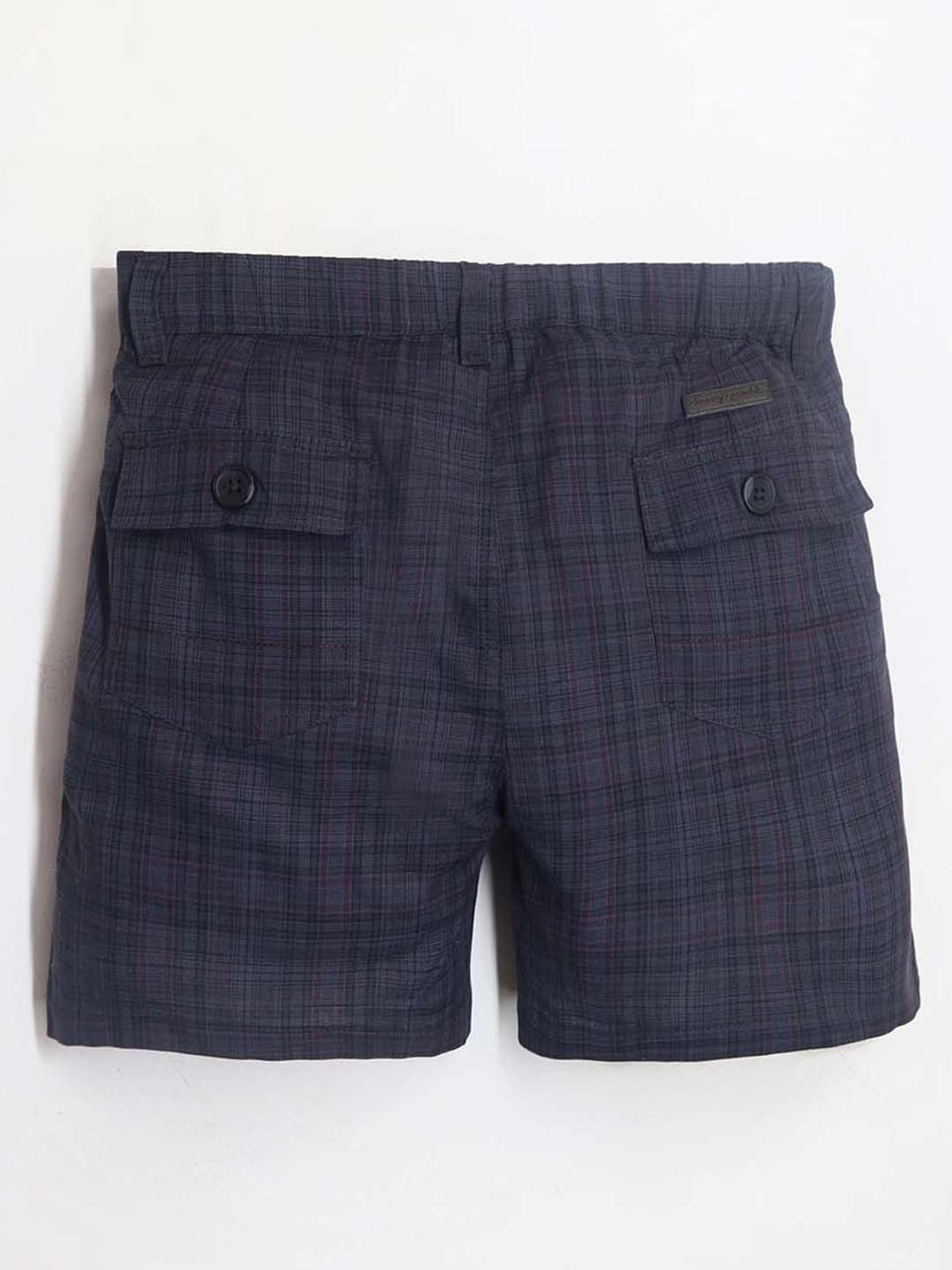 Cherry Crumble By Nitt Hyman Kids Navy Cotton Chequered Shorts